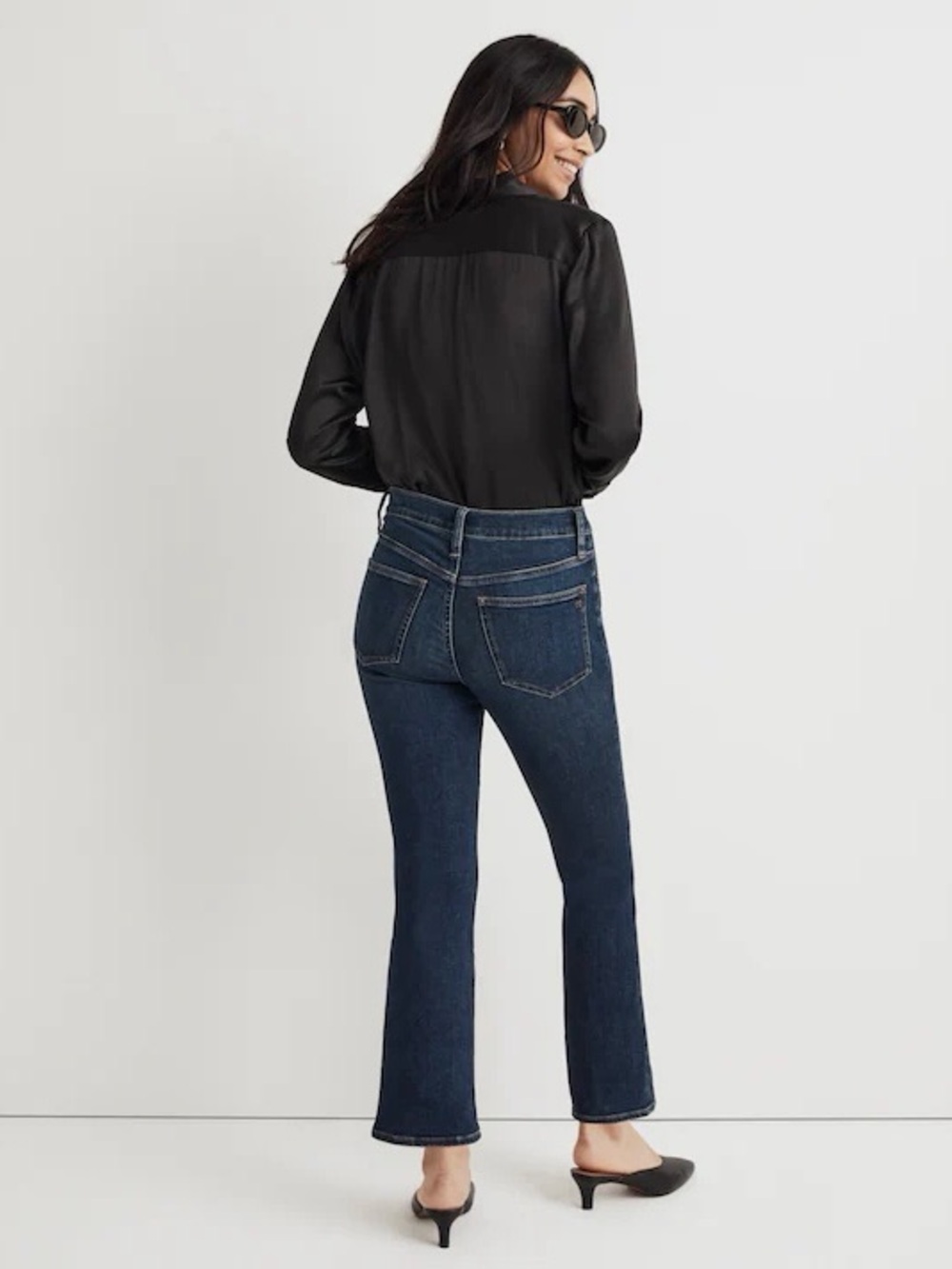 Madewell Kick Out Crop Jeans Womens Size 27 Blue Mid Rise Casual Flare Denim - Picture 16 of 16